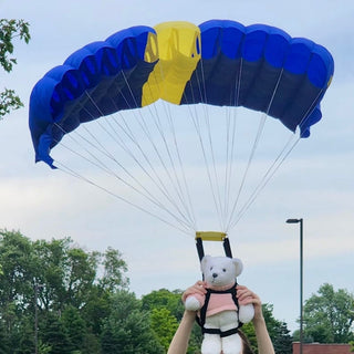 7 cell base jump parachute for teddy bear.