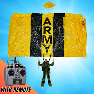 Army golden knights toy parachute with remote control.