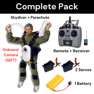 RC Skydiver - Handmade Mini Paratrooper with Steerable Parachute
