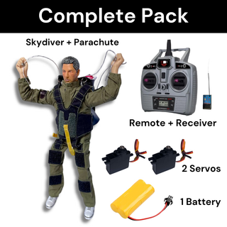 RC Skydiver - Handmade Mini Paratrooper with Steerable Parachute
