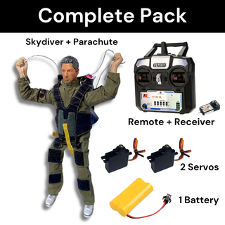 RC Skydiver - Handmade Mini Paratrooper with Steerable Parachute