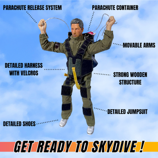 RC Skydiver with Army Parachute