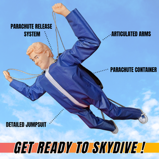 RC Skydiver Pro - Handmade Paratrooper with 1400mm Steerable Parachute - 1/4 Scale