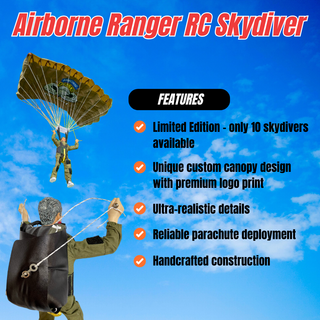 Airborne Ranger RC Skydiver with Military Parachute - Bundle Pack - Limited Edition