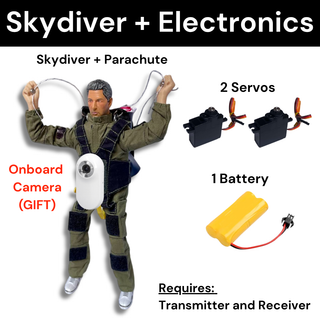 RC Skydiver - Handmade Mini Paratrooper with Steerable Parachute