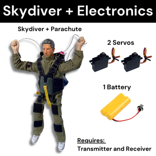 RC Skydiver - Handmade Mini Paratrooper with Steerable Parachute