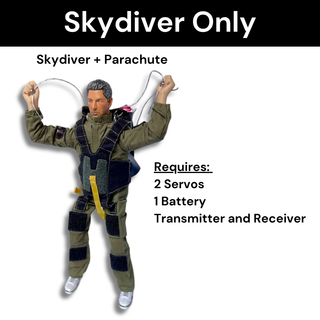 RC Skydiver - Handmade Mini Paratrooper with Steerable Parachute