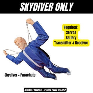 RC Skydiver Pro - Handmade Paratrooper with 1400mm Steerable Parachute - 1/4 Scale