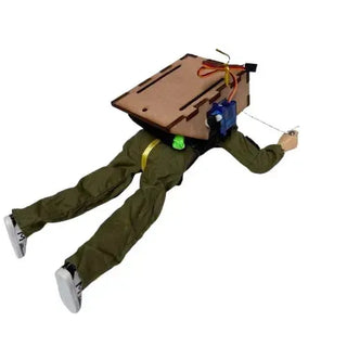 Parachute dropping system with rc skydiver.