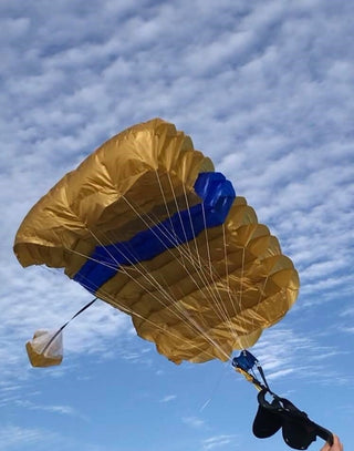 Parafoil parachute gold color fabric.