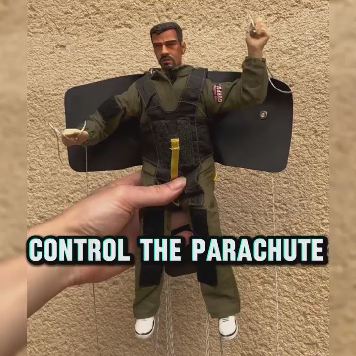 RC skydiver arms movements video.