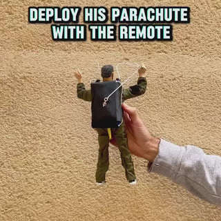 RC skydiver parachute release video.