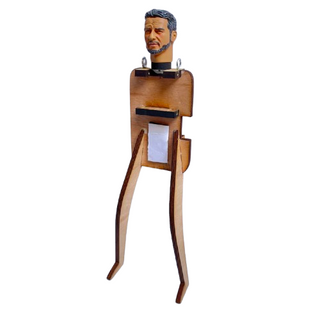 Replacement skydiver wooden body with plastic doll head.